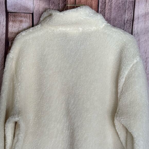 Octobre Editions Callan Fleece Jacket Pullover Ecru/Green XL Fall Winter Classic - Picture 5 of 9